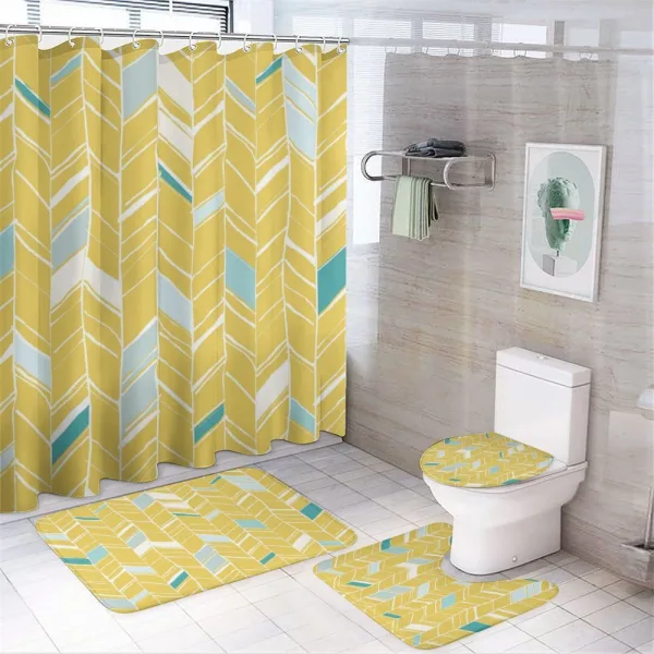 Herringbone Art on a shower curtain