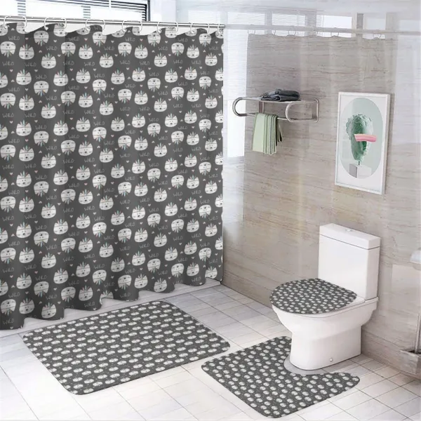 Native Tribal Cats on a shower curtain