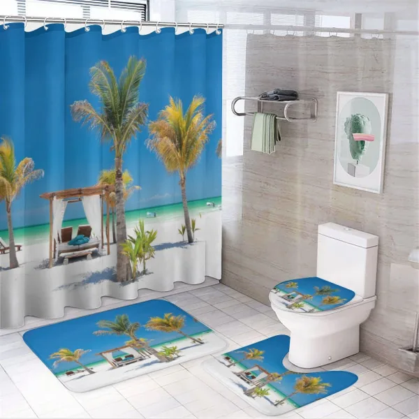 Ocean Coastline Holiday on a shower curtain
