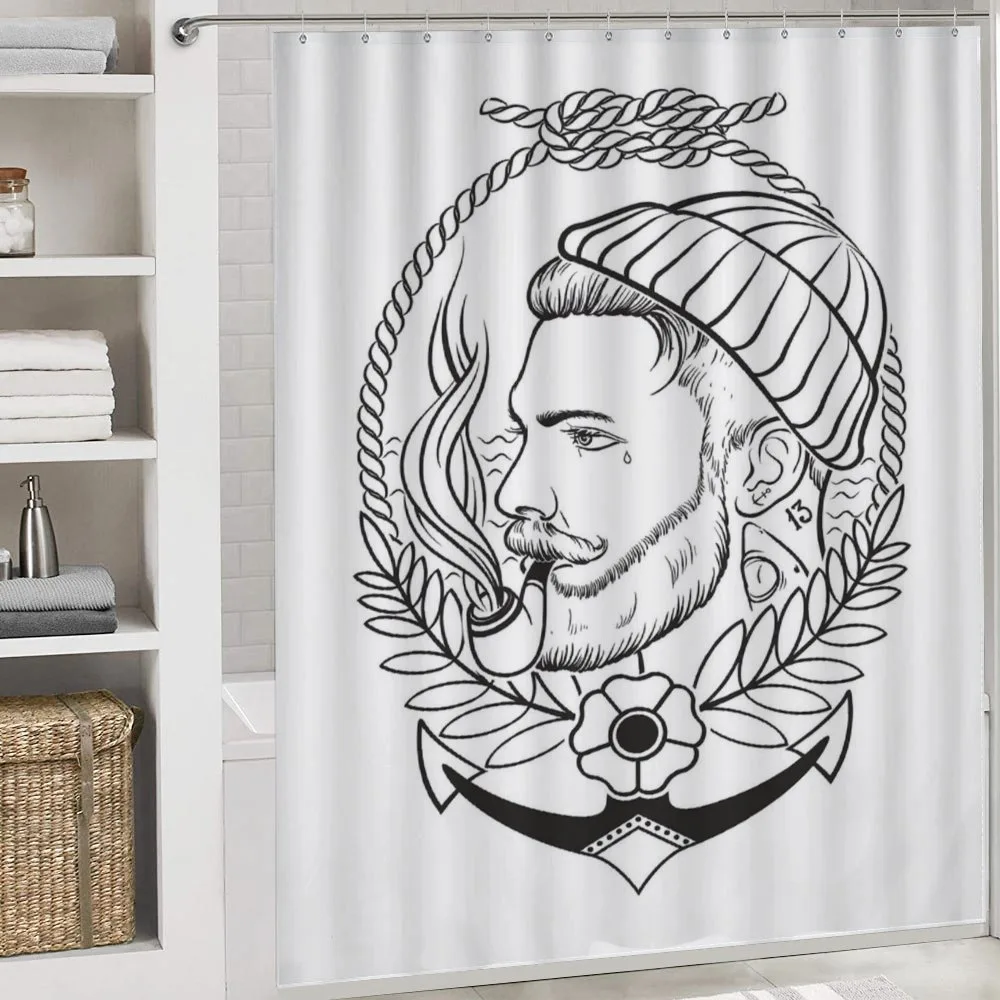 Outline Sailor with Pipe — Detail 4