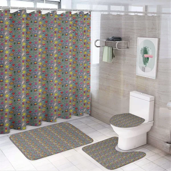 Quirky Cartoon Striped on a shower curtain