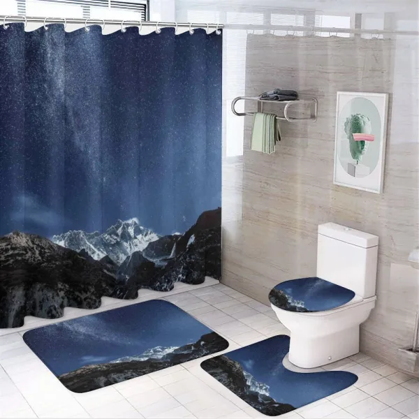 Starry Blue Night Cosmos on a shower curtain