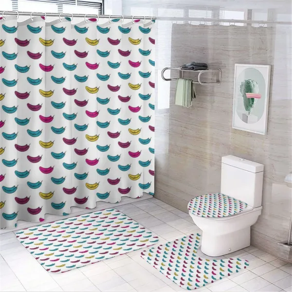 Tribal Folklore Pattern on a shower curtain