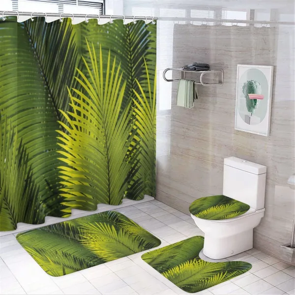Tropical Foliage Leaf on a shower curtain