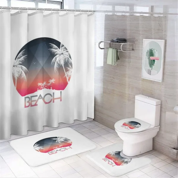 Tropical Party Trees on a shower curtain