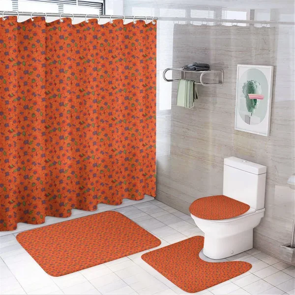 Vibrant Tones Poppy Flowers on a shower curtain