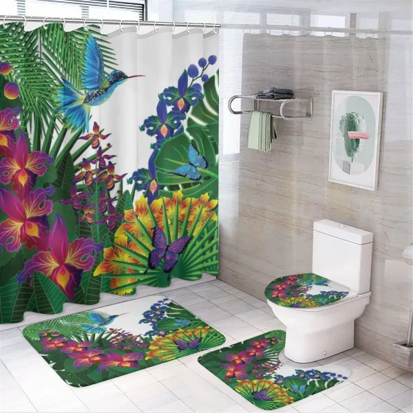 Vibrant Tropical Jungle on a shower curtain