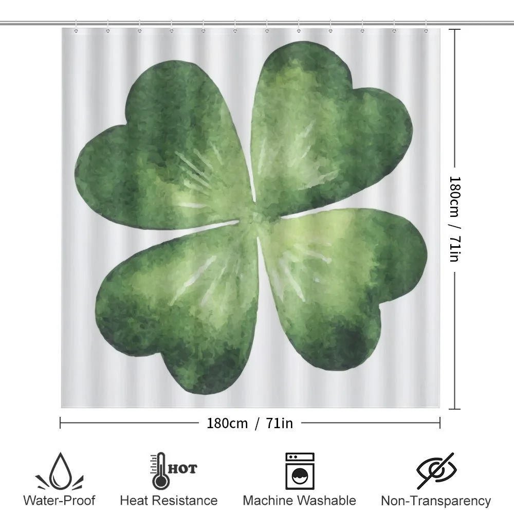 Watercolor Shamrock Leaf Art — Detail 2
