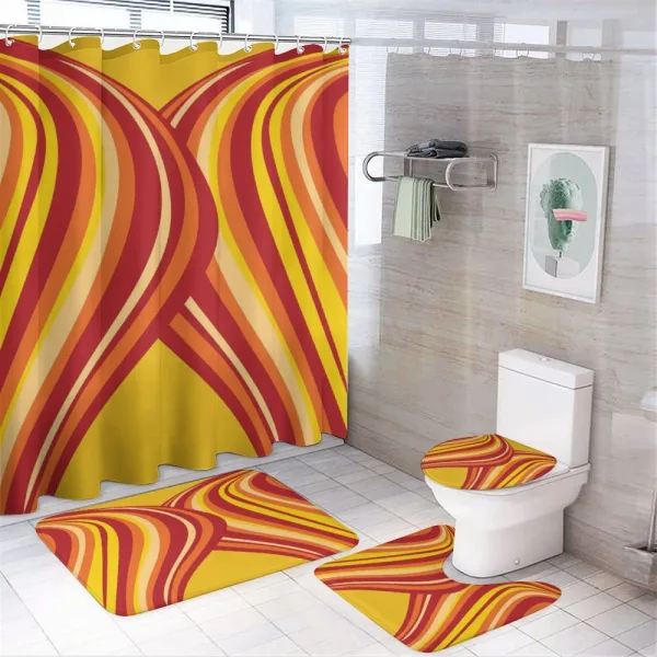 Wavy Stripes Abstract on a shower curtain
