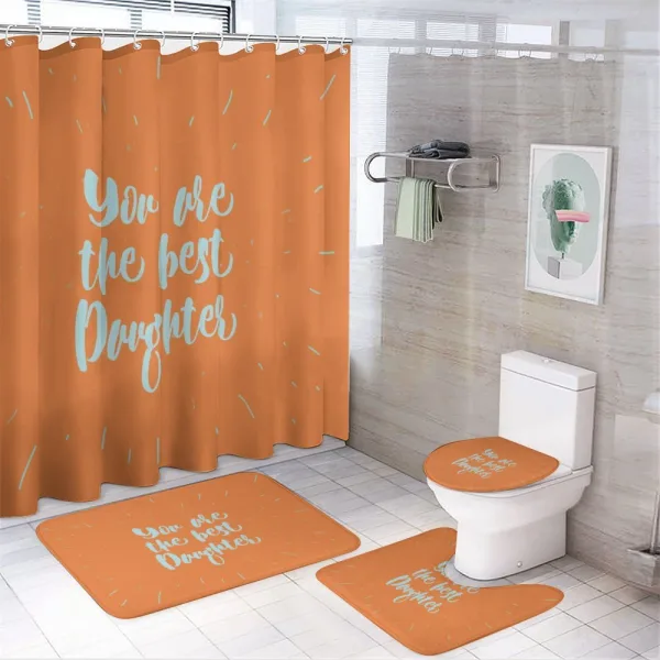 Abstract Words Pattern on a shower curtain