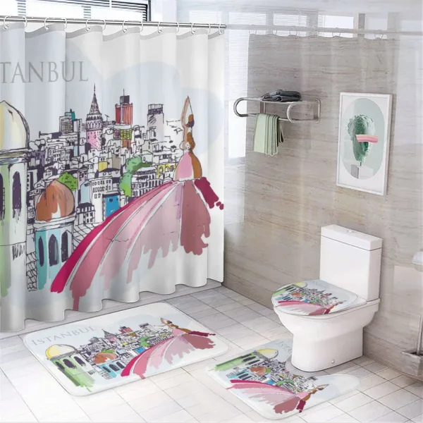 Aerial Scenery Urban on a shower curtain