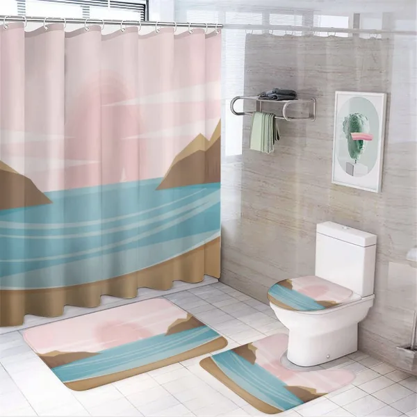 Bay and Pastel Sky on a shower curtain