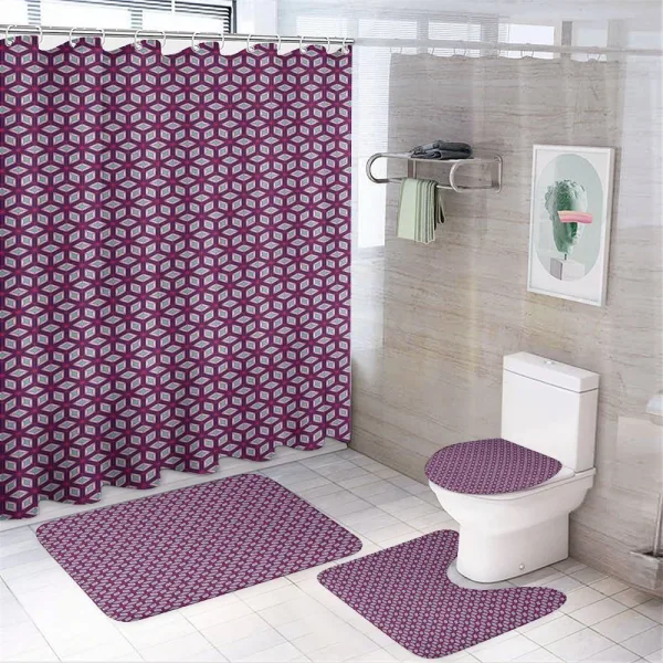 Diamond Shapes and Lines on a shower curtain