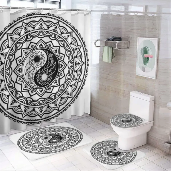 Eastern Blossom Yin Yang on a shower curtain