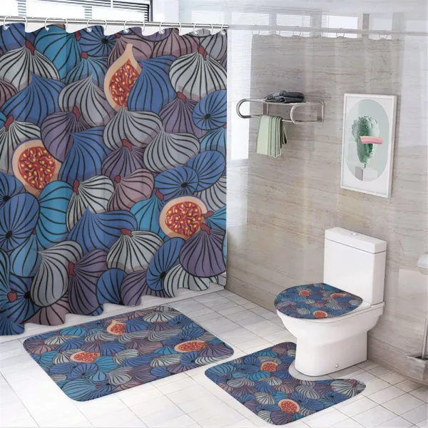 Fig Fruits Pattern Spring on a shower curtain