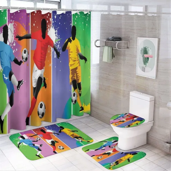 Football Soccer Modern on a shower curtain