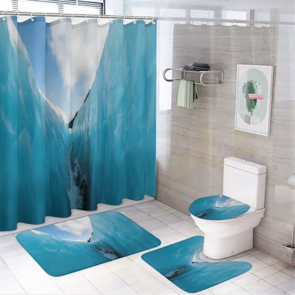 Frozen Ice Mountains on a shower curtain