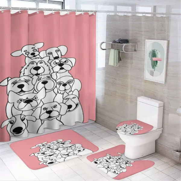 Hand Drawn Doodle Group Animal on a shower curtain