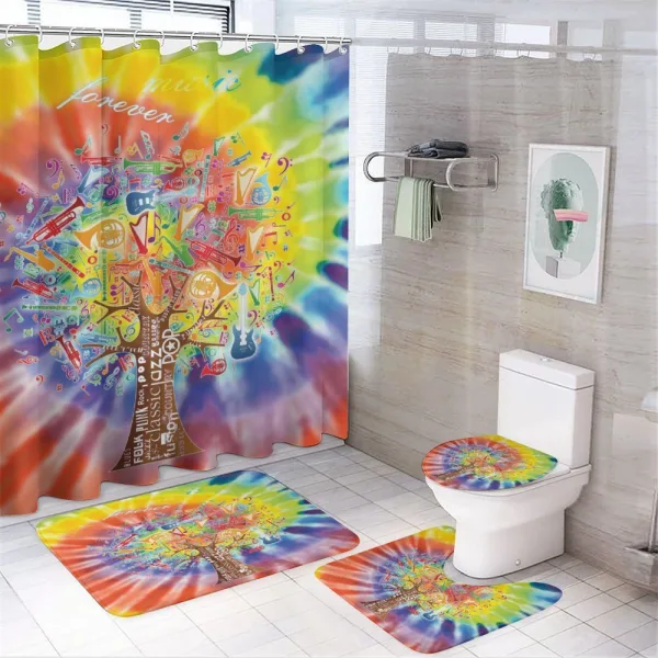 Music Tree Instruments on a shower curtain