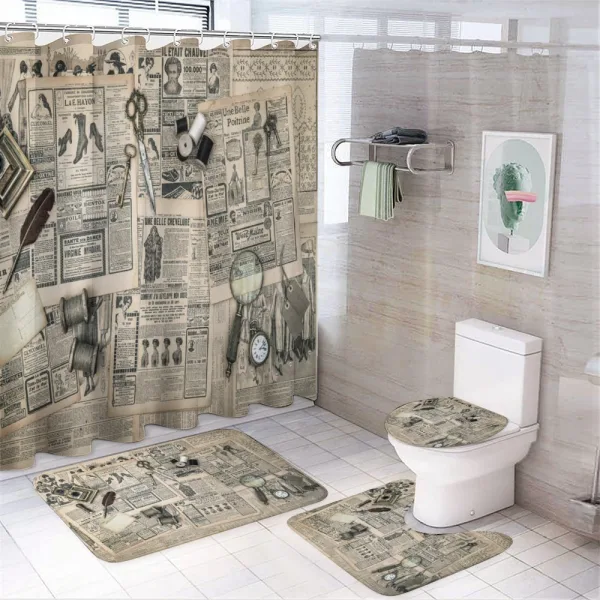 Old Fashion Design on a shower curtain