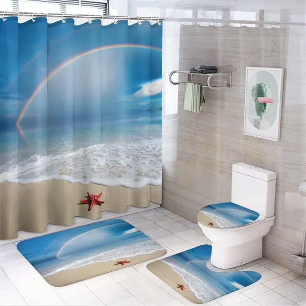 Rainbow Ocean on a shower curtain