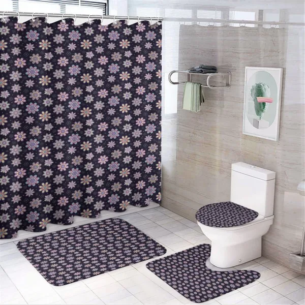 Retro Blowballs Dots on a shower curtain