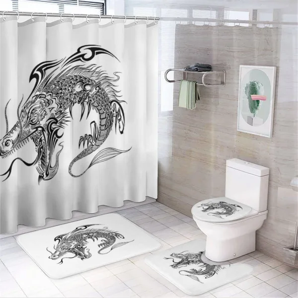 Roaring Dangerous Monster on a shower curtain