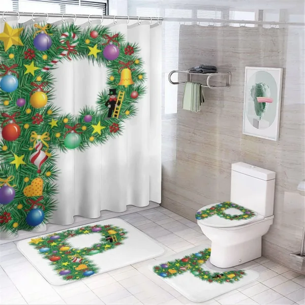 Seasonal Holiday Tree on a shower curtain