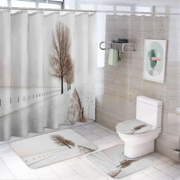Snow Winter Frozen on a shower curtain