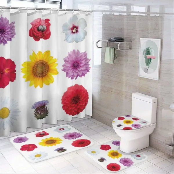 Various Type Petals Photo on a shower curtain
