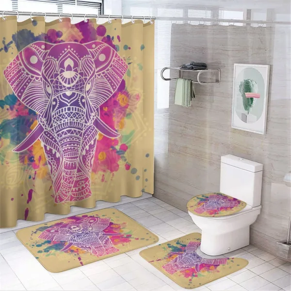 Watercolor Effect Ethnic on a shower curtain