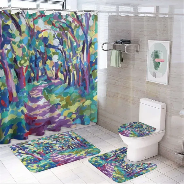 Woodland Nature Colorful on a shower curtain