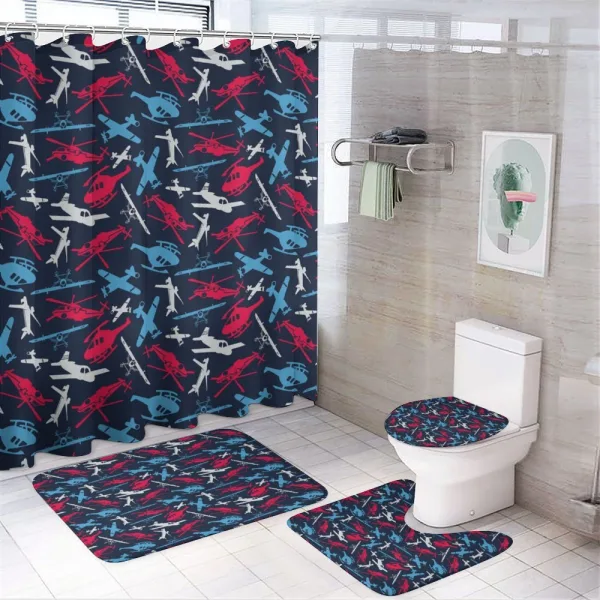 Airships Helicopters on a shower curtain