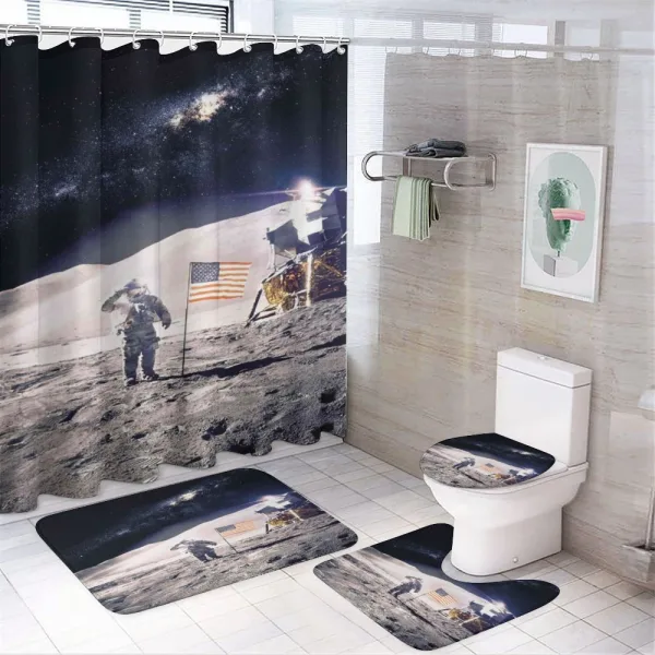 Astronaut on Moon Mission on a shower curtain