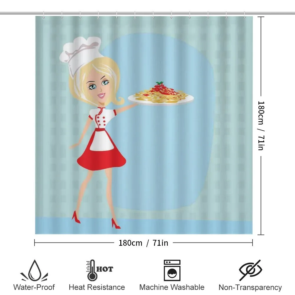 Blonde Chef with Spaghetti — Detail 2