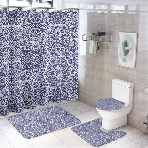Blooms Hearts on a shower curtain