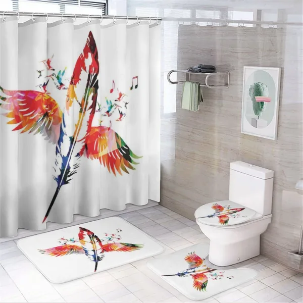 Feather with Wings Birds on a shower curtain