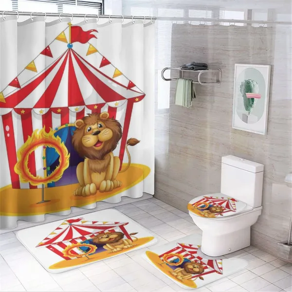 Fire Hoop Circus Tent on a shower curtain