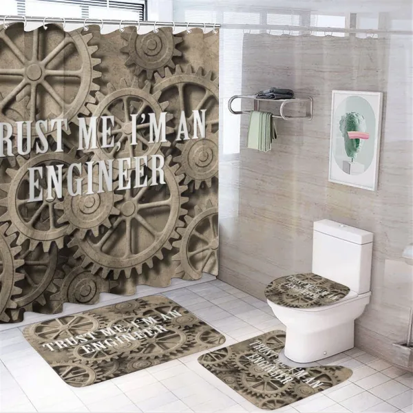 Funny Engineer Words on a shower curtain