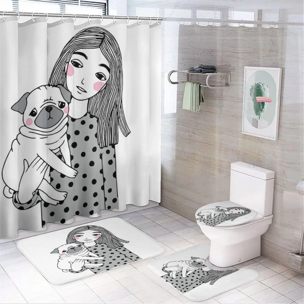 Girl Holding Her Pug Love — Your design