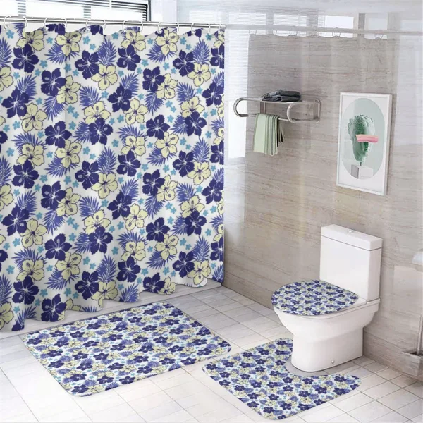 Hibiscus Bloom Nature on a shower curtain