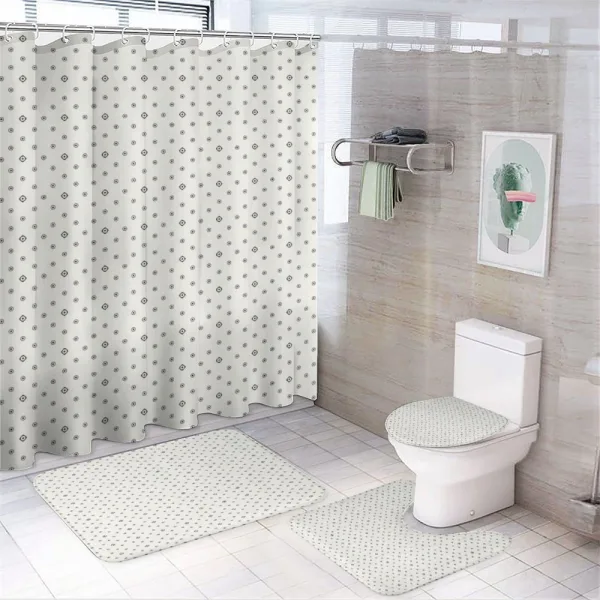 Modern Hexagon Circle on a shower curtain