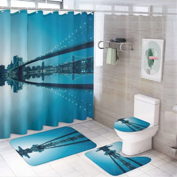 Monochrome American on a shower curtain