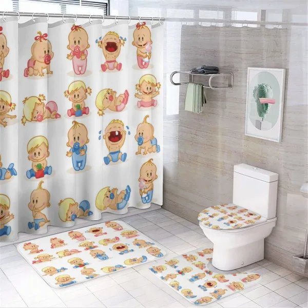 Newborn Gestures on a shower curtain