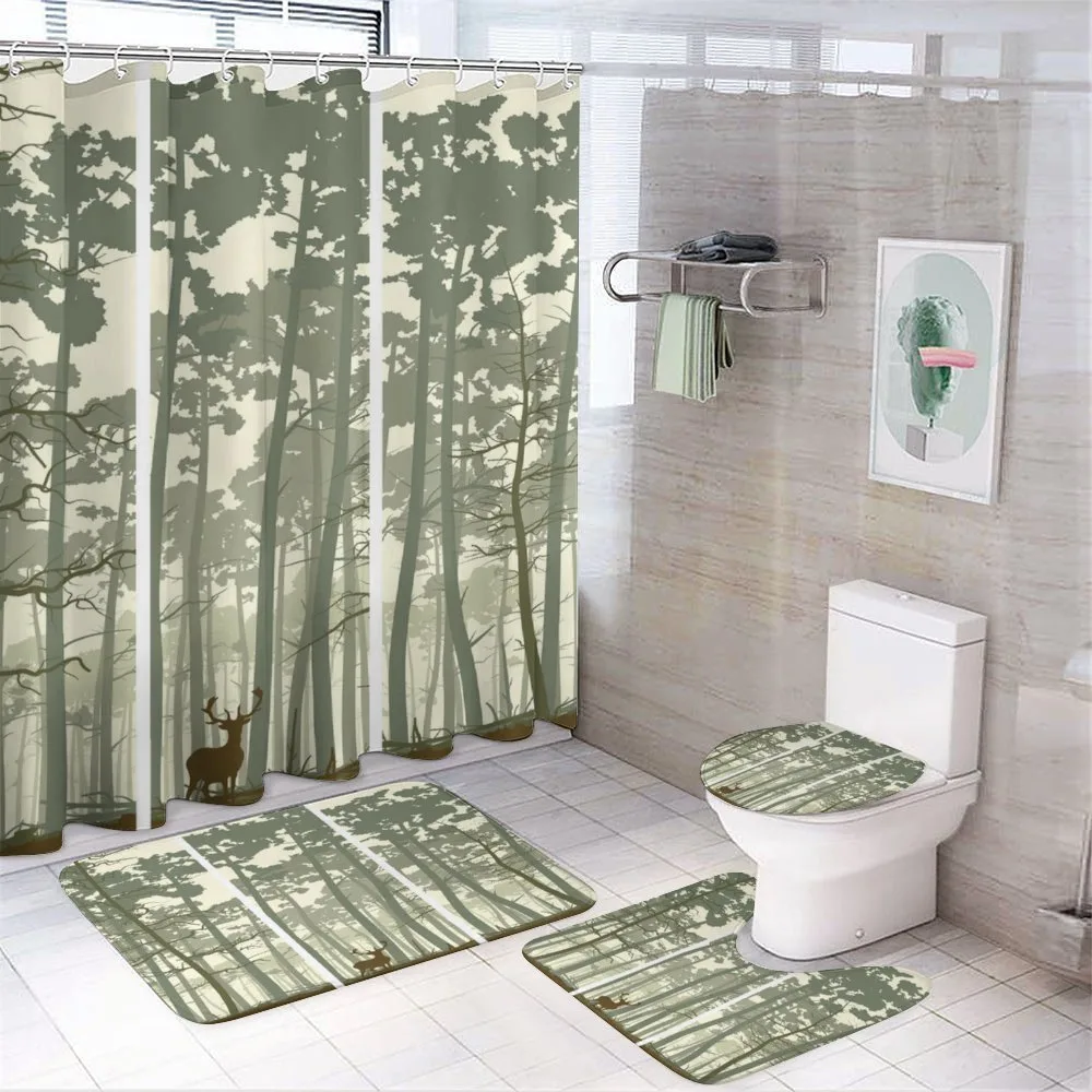 Pine Trees Deer Motif — Your design