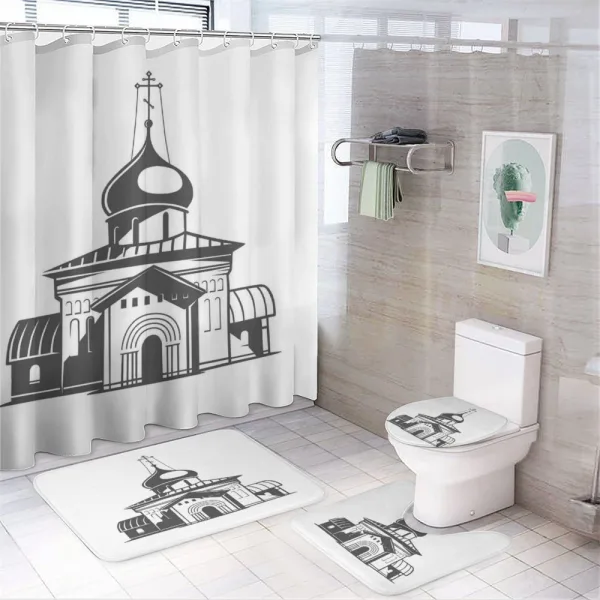 Slavic Style Architecture on a shower curtain