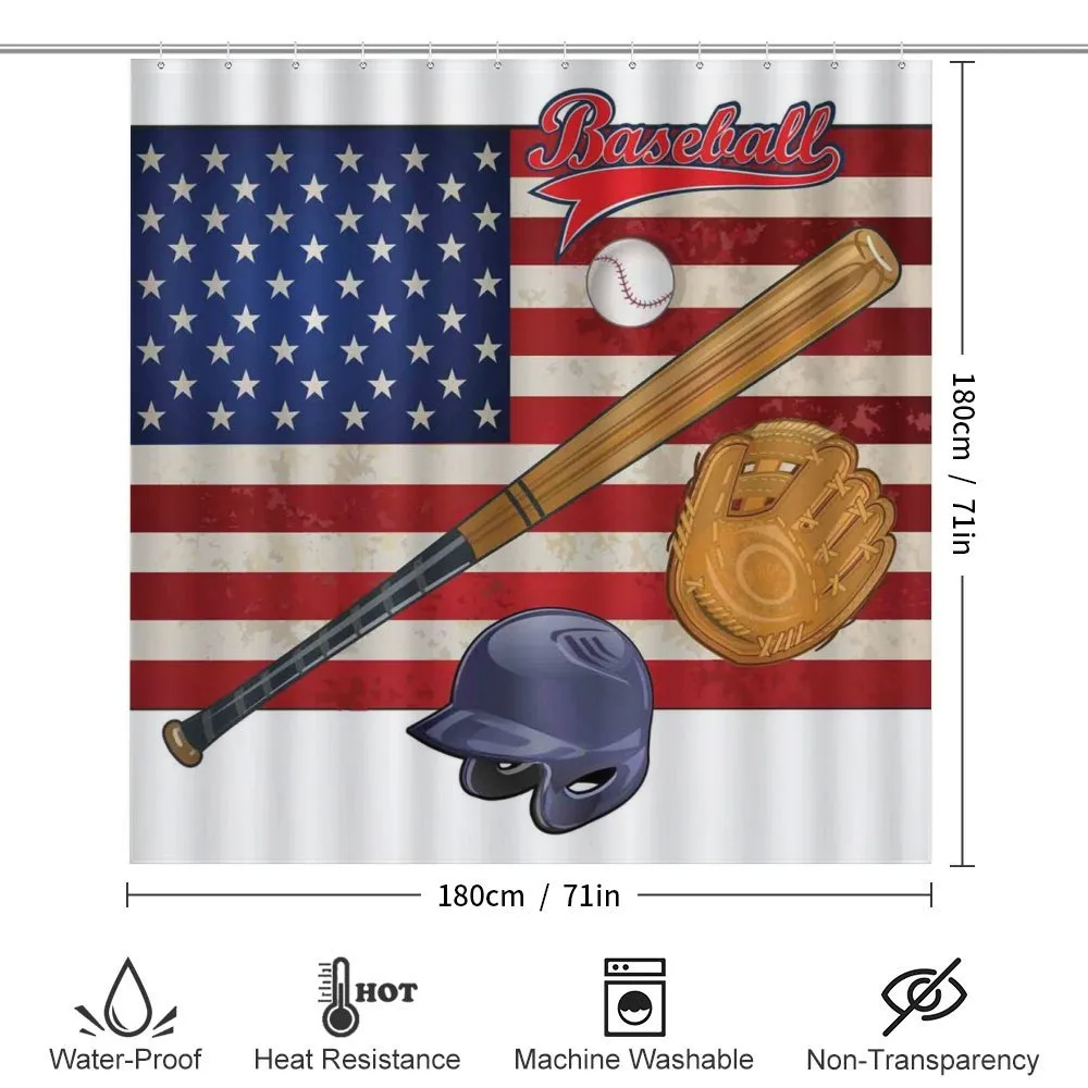 USA Flag and Baseball — Detail 2