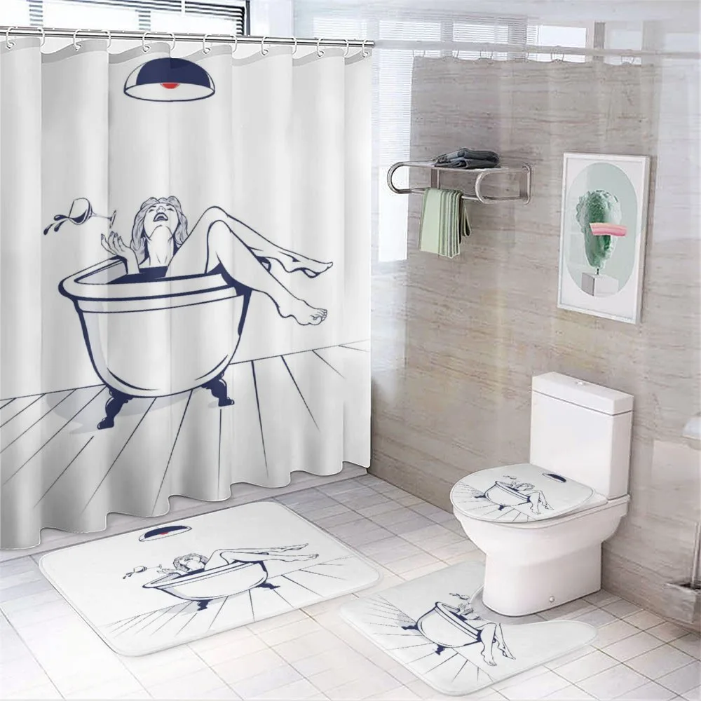 Young Woman in Bathtub Art — Your design