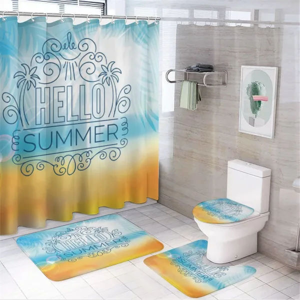 Abstract Sunny Seashore on a shower curtain