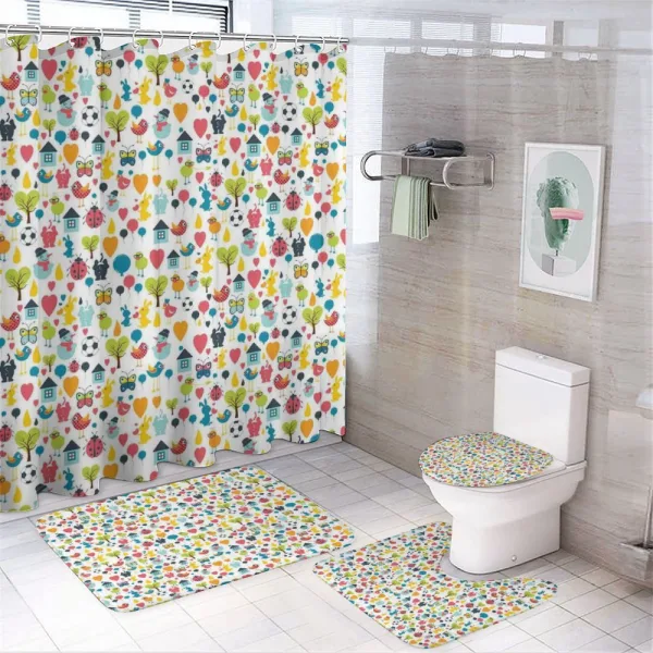 Cartoon Elements Birds on a shower curtain